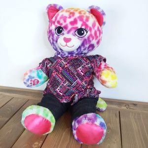 Build a Bear Workshop Colourful Rainbow Leopard Plush Stuffed Animal